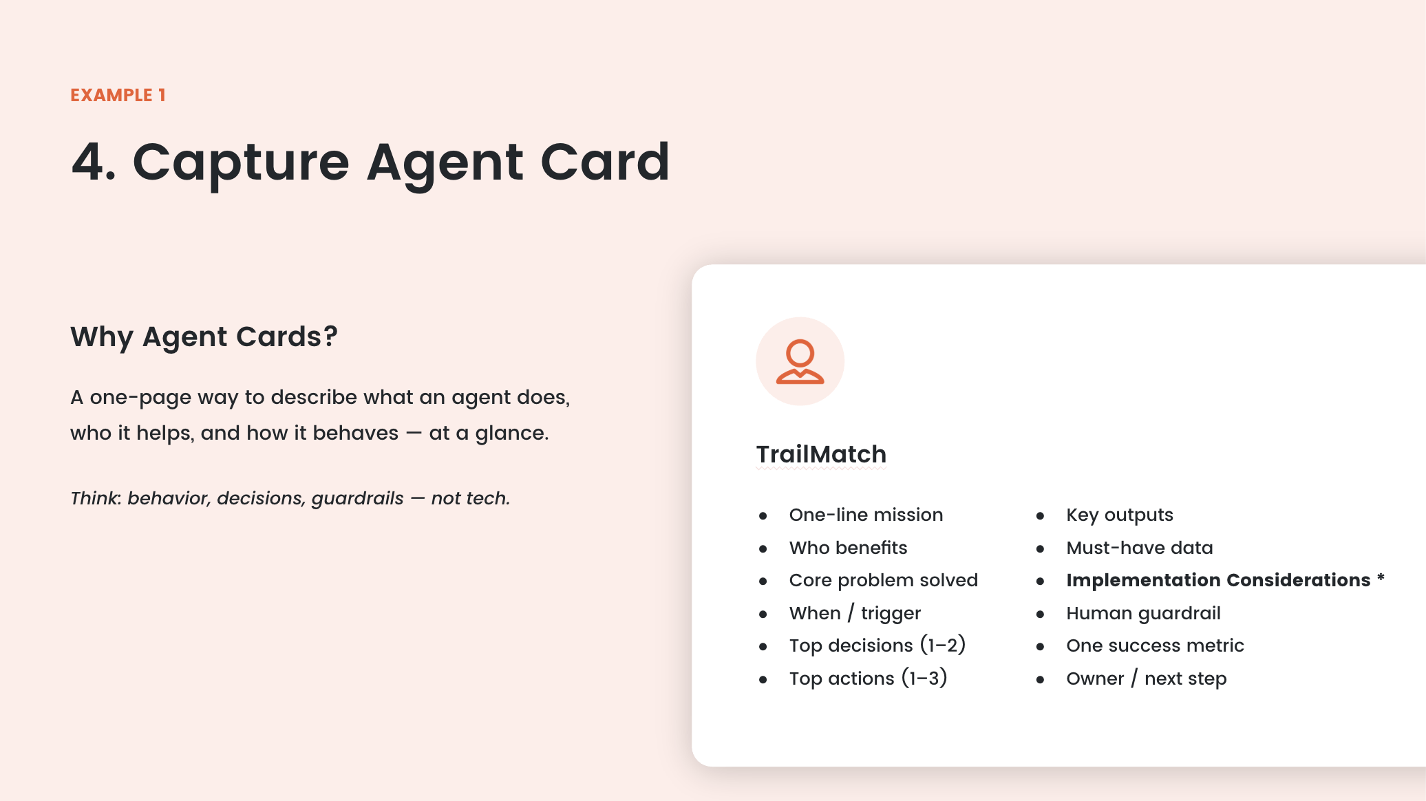 A one-page agent card